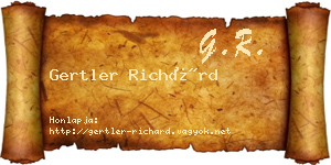 Gertler Richárd névjegykártya